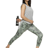 Women's Skin-Fit Training Tights With Tie & Dye Pattern And Elasticated Waist