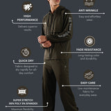 Men’s Raglan Hoodie & Jogger Set with Zipper Pockets & Flap Detail