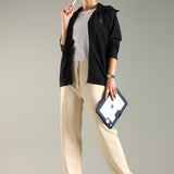 Women's Hooded All Weather Jacket with Side seam pockets in sleeve