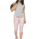 Women's Slim-Fit Printed Capri With Elasticated Waist & Mesh At Bottom