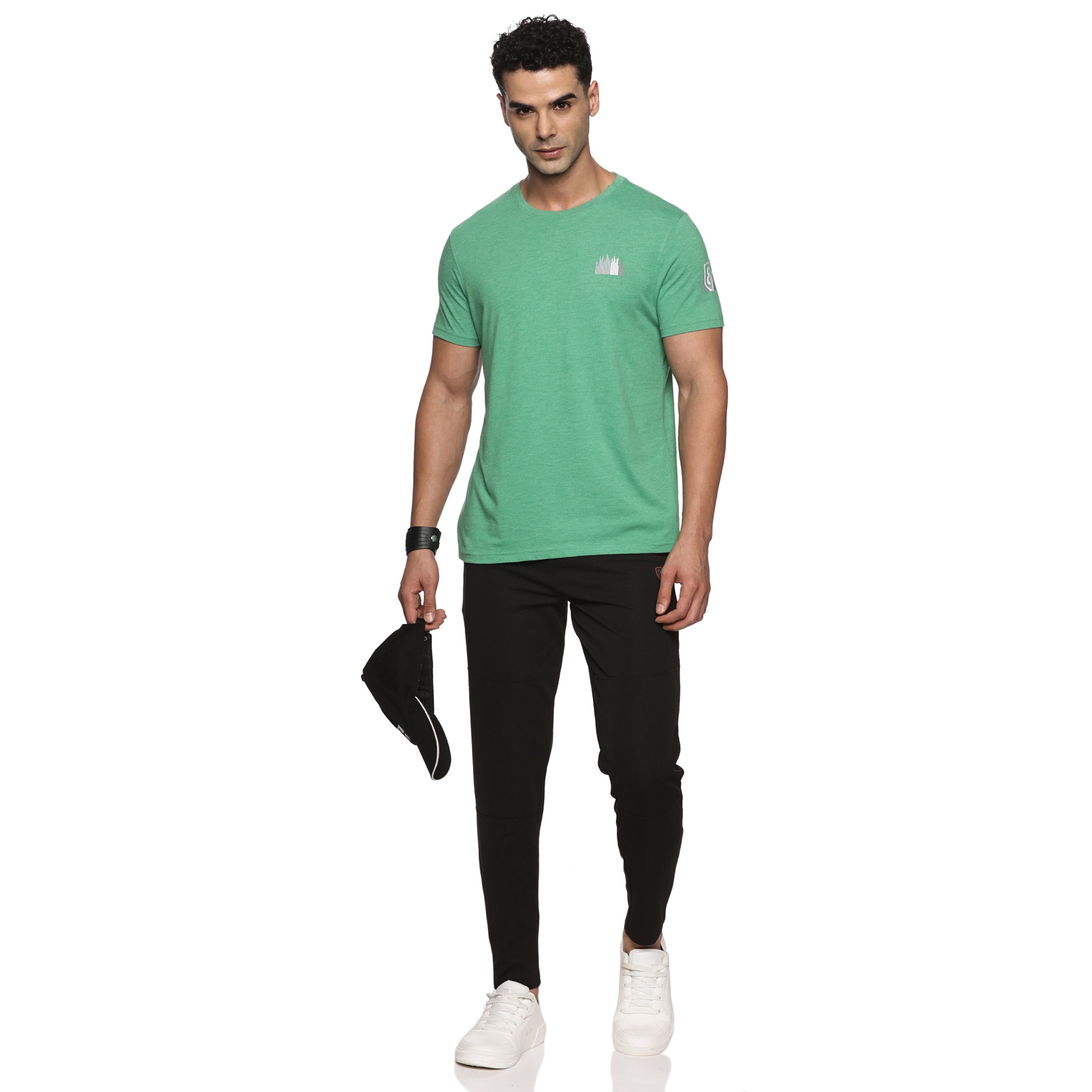 Men Organic Cotton Recycled Polyester Melange effect T Shirt