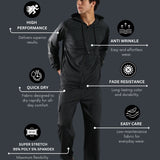 Men’s Raglan Hoodie & Jogger Set with Zipper Pockets & Flap Detail