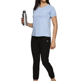 Women Breathable Quick Dry Kooltex Regular Fit Sports T-Shirt (Sky Blue)