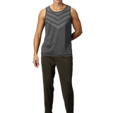 Men Slim Fit Sleeveless Tank Top with Arrow Print at Chest