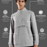 Men’s Half Reverse Zip Jacket with Printed Flap & Zipper Pocket