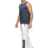 Men side pocket with Zipper closing and outside Drawstring Track Pants (White)