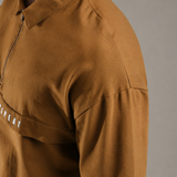 Dropped Shoulder Half-Zip Polo T shirt with shorts