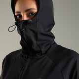 Women's Hooded Water-repellent All-weather Jacket with Thumb hole Sleeve