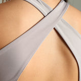 Women's Criss Cross Back Sports Bra with Detachable Pad