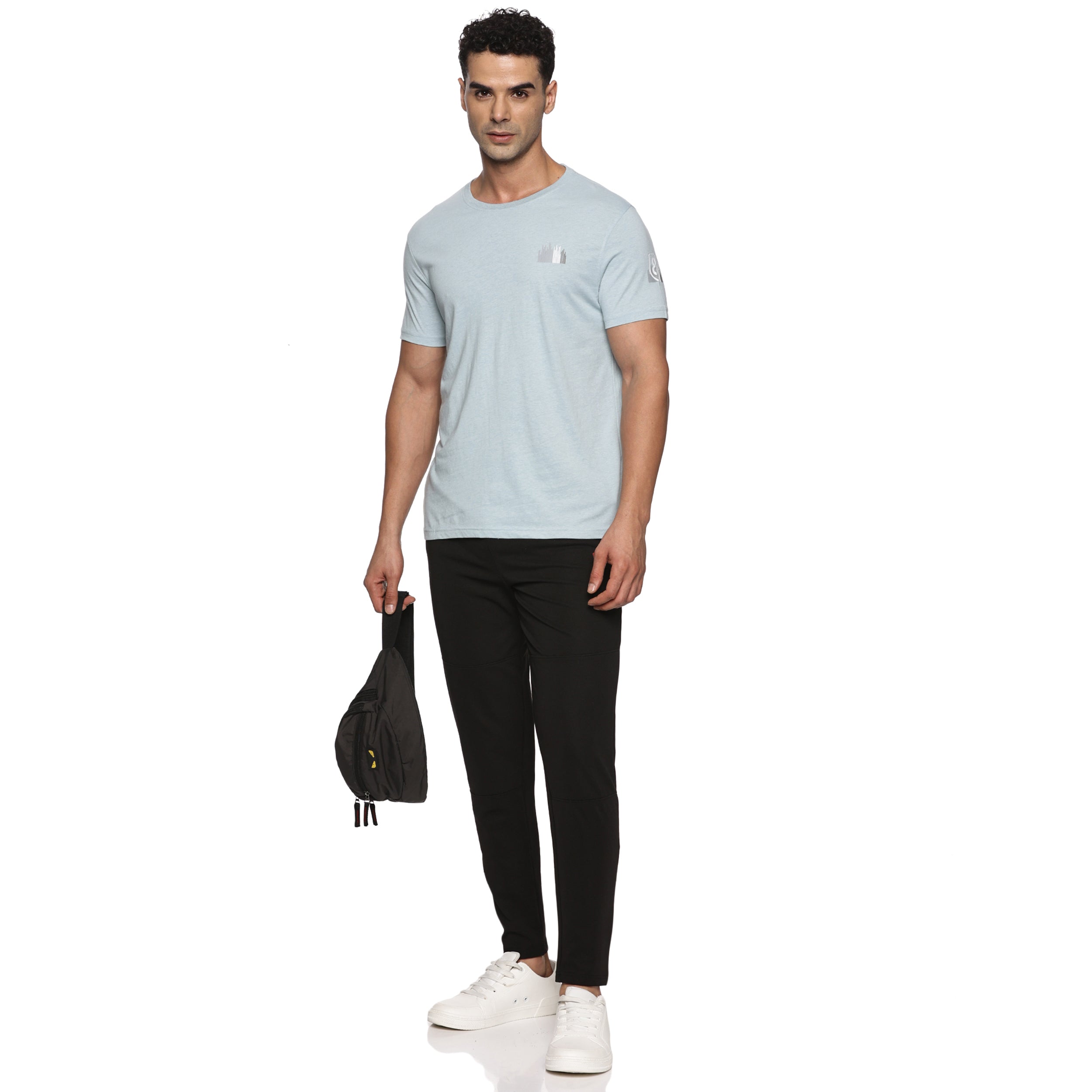 Men Organic Cotton Recycled Polyester Melange effect T Shirt