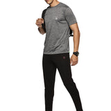 Men Regular Fit Round Neck Half sleeve T shirt (Light Grey)