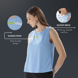 Women's Scoop Neck Tank Top with Chest Print