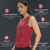 Women's Scoop Neck Tank Top with Chest Print