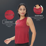 Women's Scoop Neck Tank Top with Chest Print