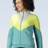 Women's Colour Block Jacket with Zipper closure