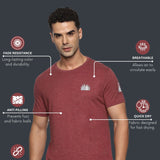 Men Organic Cotton Recycled Polyester Melange Effect T-Shirt