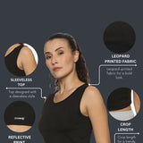 Women's Leopard Printed Black Crop Top