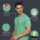 Men Organic Cotton Recycled Polyester Melange Effect T-Shirt