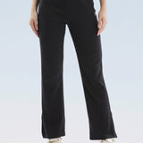 Women's Cotton Slim Flared Stretchy and Slim Fit Slit Pant