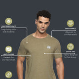 Men Organic Cotton Recycled Polyester Melange Effect T-Shirt