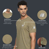 Men Organic Cotton Recycled Polyester Melange Effect T-Shirt