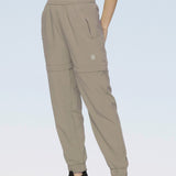 Women's Solid Detachable Track pants with Zipper Pockets