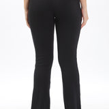 Women's Cotton Slim Flared Stretchy and Comfort Fit Pant (Black)