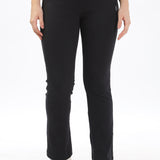 Women's Cotton Slim Flared Stretchy and Comfort Fit Pant (Black)