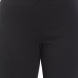 Women's Cotton Slim Flared Stretchy and Comfort Fit Pant (Black)