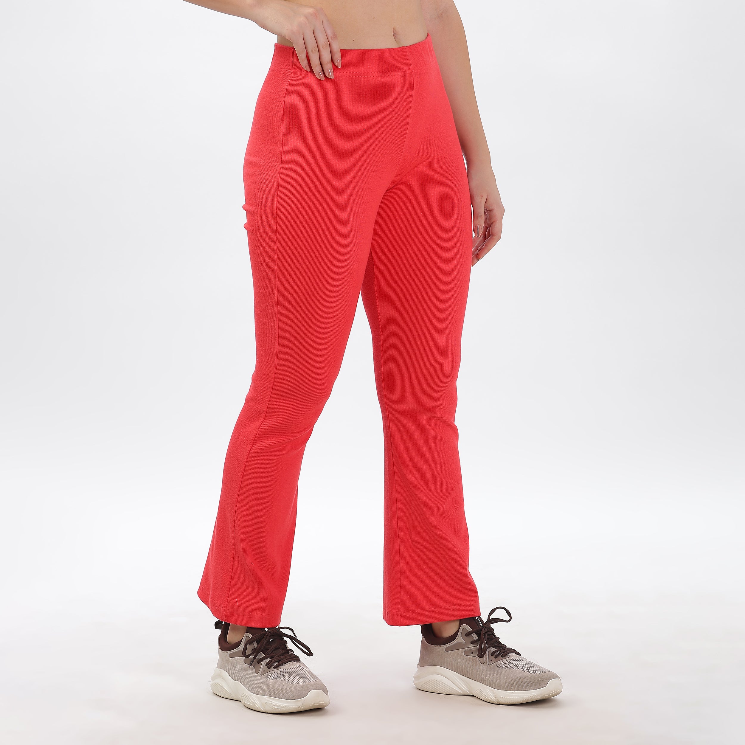 Women's  Cotton Flared Stretchy and Slim Fit Pant
