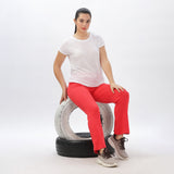 Women's Cotton Slim Flared Stretchy and Slim Fit Pant