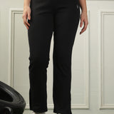 Women's Cotton Slim Flared Stretchy and slim Fit Slit Pant