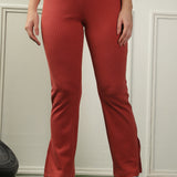 Women's Cotton Slim Flared Stretchy and slim Fit Slit Pant