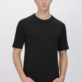 Men's Ultra Soft and Stretchy T-Shirt side panel print (Black)