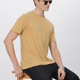 Men's Tencil Polyester Ultra Soft and Smooth Sustainable T-shirt ( Mustard Yellow)