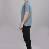 Men's Super Comfy raglan sleeve casual T shirt with chest pocket (SMOKE BLUE)