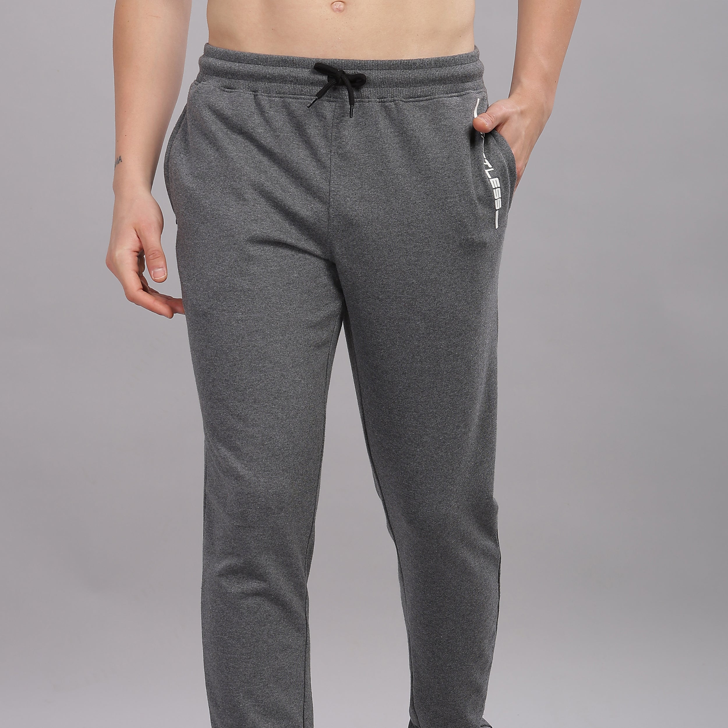 Men’s cotton track pant with zipper closure