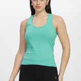 Women Sleeveless Razer Back Running Tank top (Green)