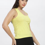 Women Sleeveless Razer Back Running Tank top (Lemon Yellow)