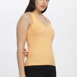 Women Sleeveless Razer Back Running Tank top (Orange)