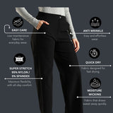 Women's Everyday Multipocketed Workleisure Pants with Zipper and button closure