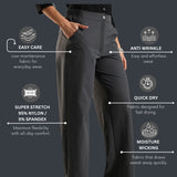 Women's Everyday Multipocketed Workleisure Pants with Zipper and button closure