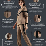 Women’s Cut & Sew Tracksuit with Adjustable Drawstring Waistband