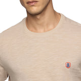 Men Round neck Organic cotton T shirt (Beige)