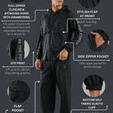 Men’s Raglan Hoodie & Jogger Set with Zipper Pockets & Flap Detail