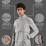 Men’s Half Reverse Zip Jacket with Printed Flap & Zipper Pocket