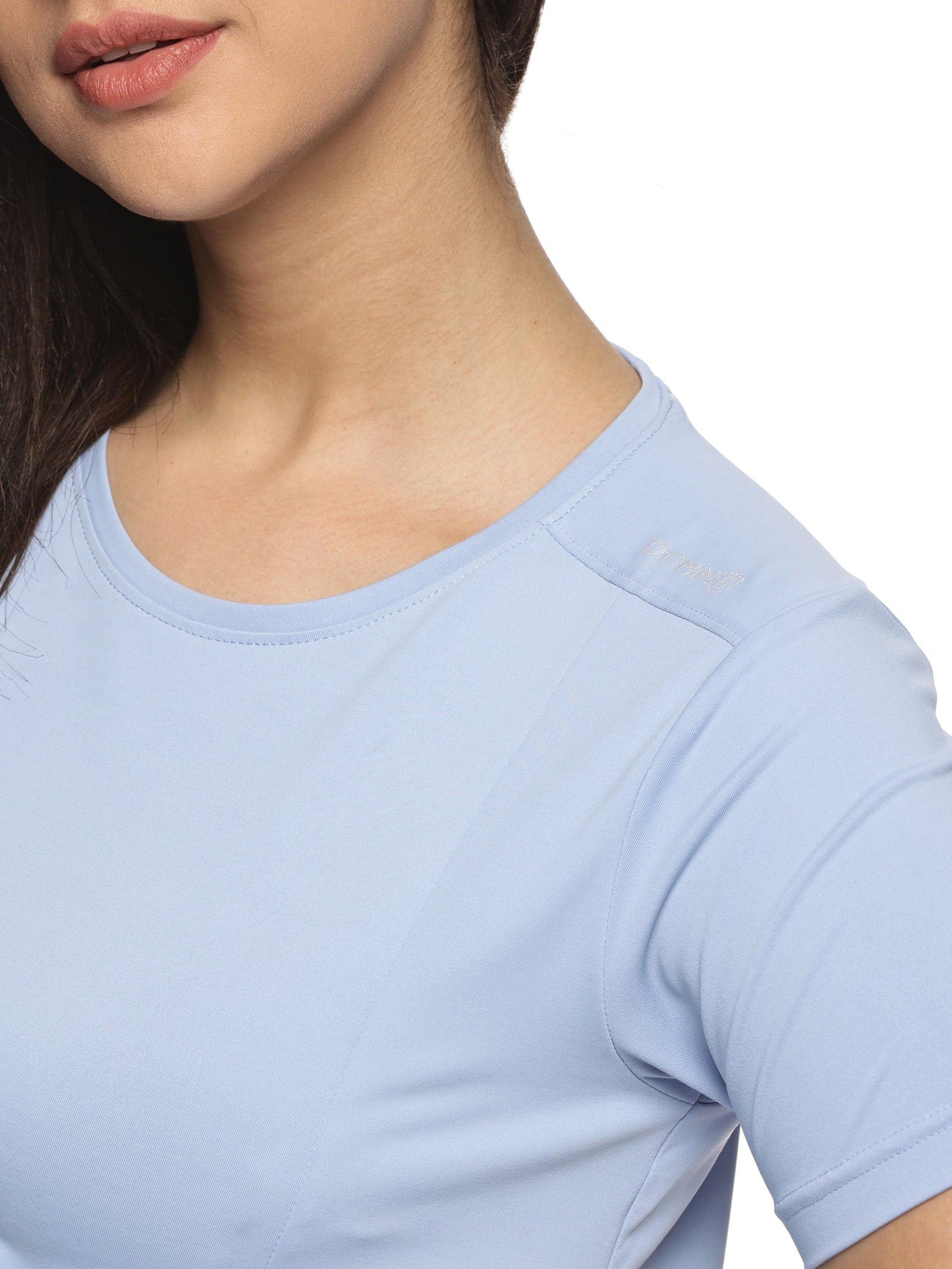 Women Breathable Quick Dry Kooltex Regular Fit Sports T-Shirt (Sky Blue)