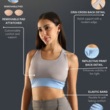 Women's Criss Cross Back Sports Bra with Detachable Pad