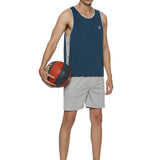 Men Breathable Polyester Sleeveless Sports Basketball Blue Tank Top