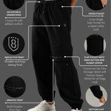 Men’s Oversized Joggers with Adjustable Waistband & Pocket with Snap Button Closure